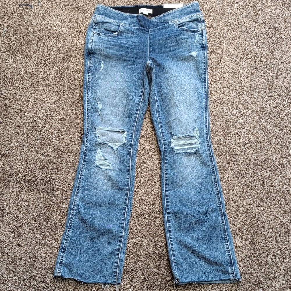 M Jeans By Maurices Slim Boot Distressed Blue Women's Jeans Size 28 NEW